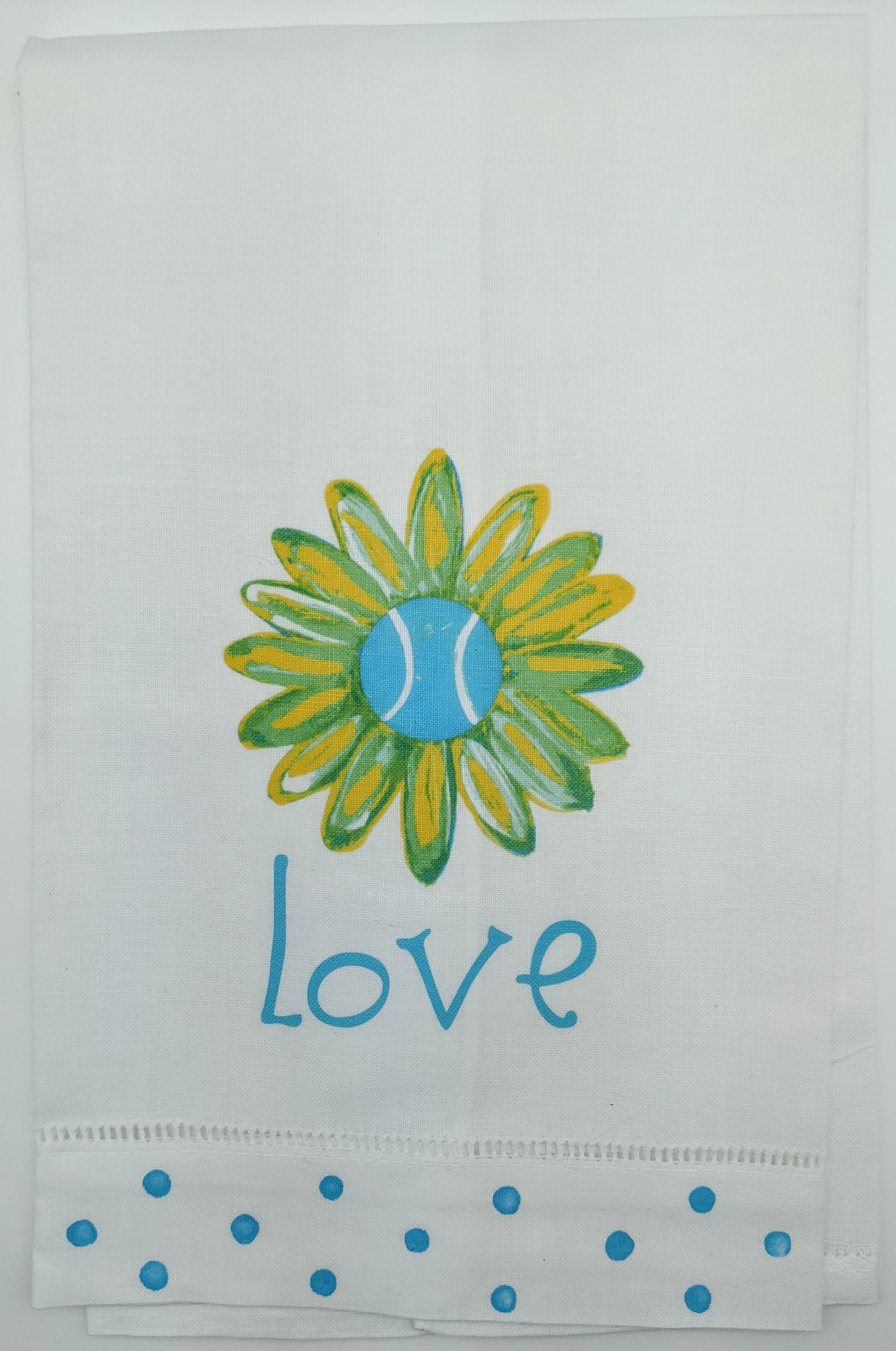 KITCHEN TOWEL - LDD - TENNIS LOVE DAISY BLUE