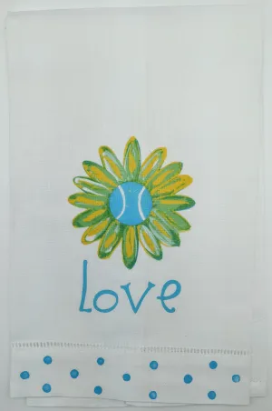 KITCHEN TOWEL - LDD - TENNIS LOVE DAISY BLUE