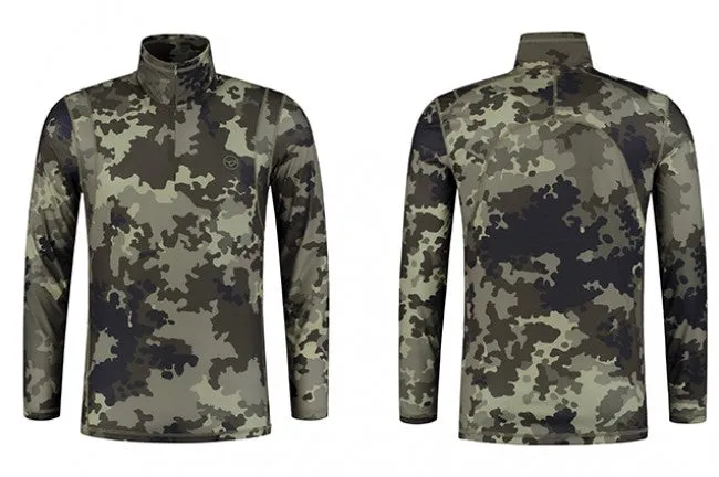 Korda Kool Quick Dry LS Zip Neck Kamo M