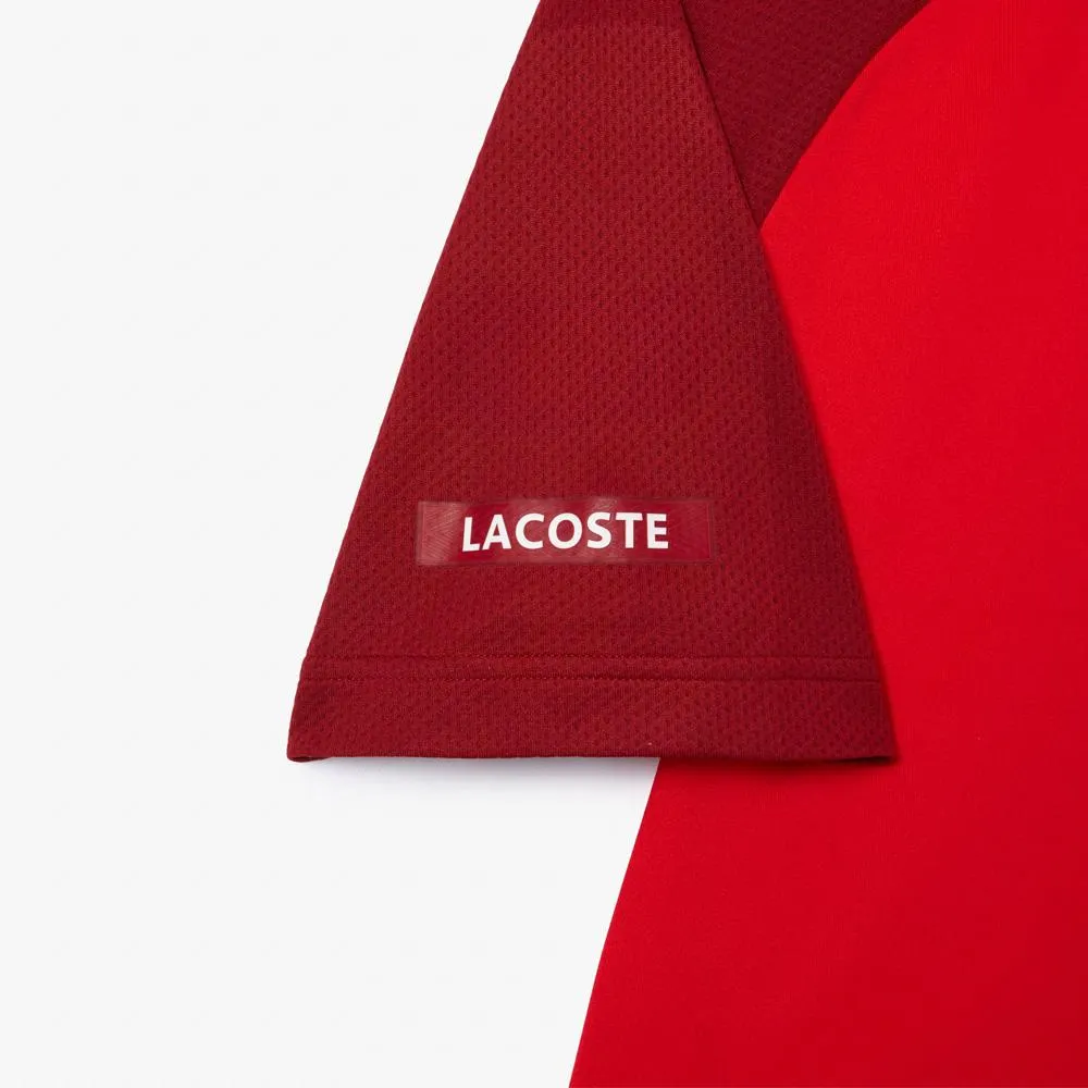 Lacoste Men's Medvedev X Ultra-Dry Tennis Polo - Red/Bordeaux