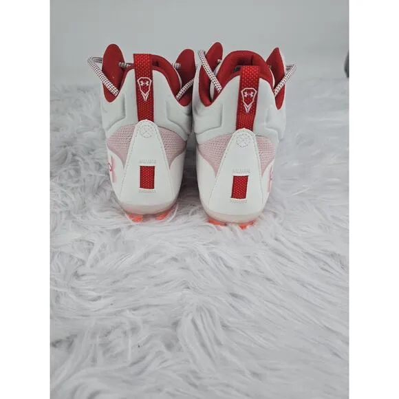 Lacrosse Cleats Under Armour UA Command MC Mid Red White Men's 11 New