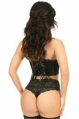Lavish Black Patent Short Bustier Top