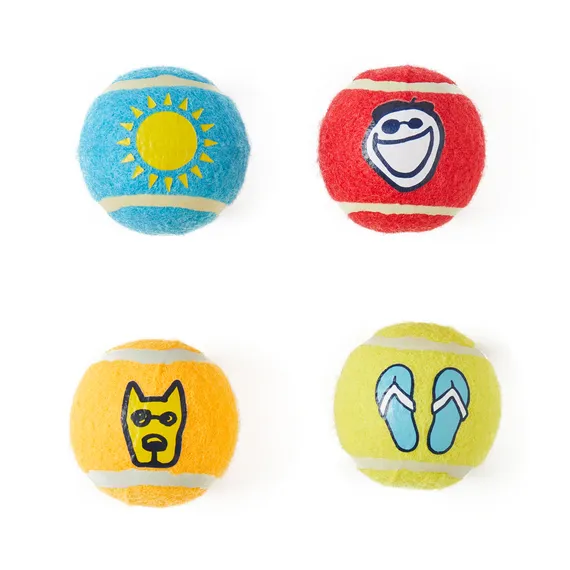 Life is Good Vintage Icons Squeaker Tennis Ball Set