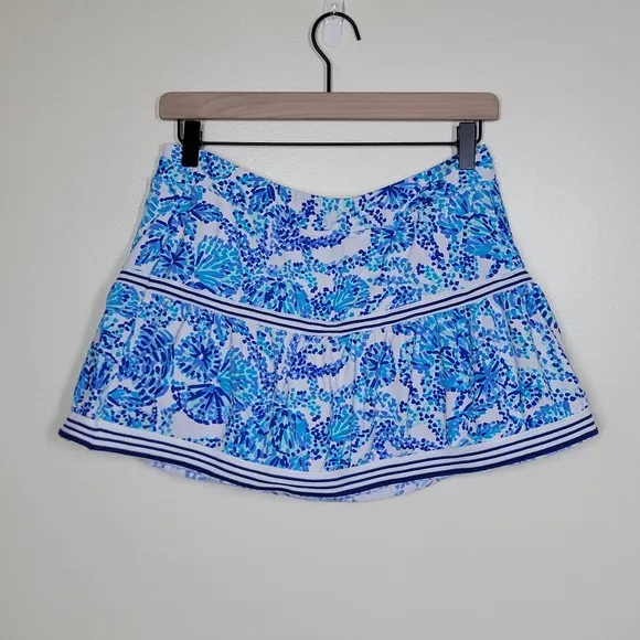 Lilly Pulitzer luxletic Dara shell me 13&quot; tennis skort blue size medium
