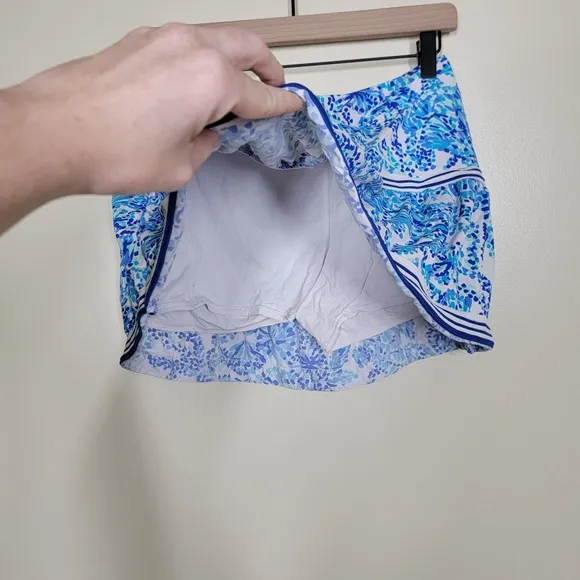 Lilly Pulitzer luxletic Dara shell me 13&quot; tennis skort blue size medium