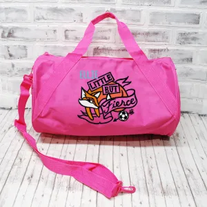 Little But Fierce Soccer Personalized Duffle or Tote Bag