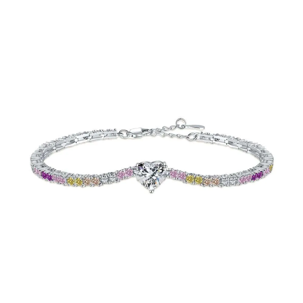 Love Rainbow Zirconia Tennis Bracelet