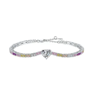 Love Rainbow Zirconia Tennis Bracelet