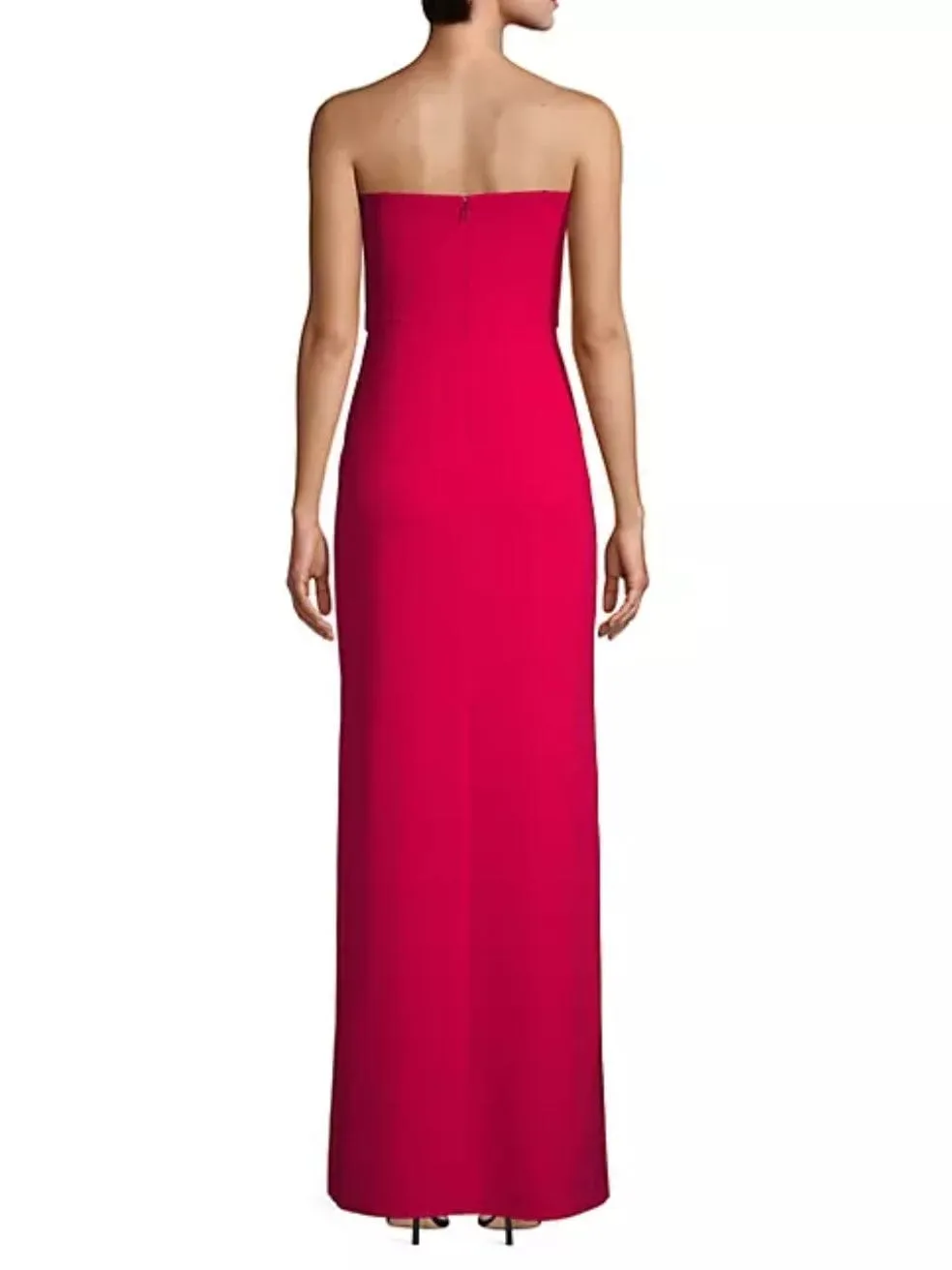 Mariko Strapless Stretch Crepe Column Gown in Rosebud