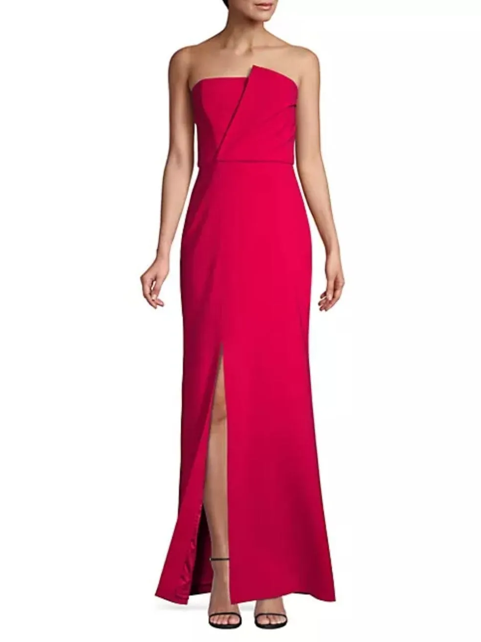 Mariko Strapless Stretch Crepe Column Gown in Rosebud