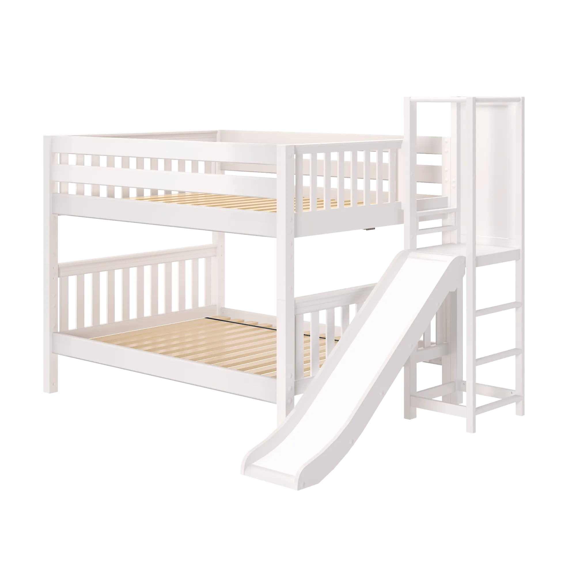 Maxtrix Full Low Bunk Bed with Slide Platform