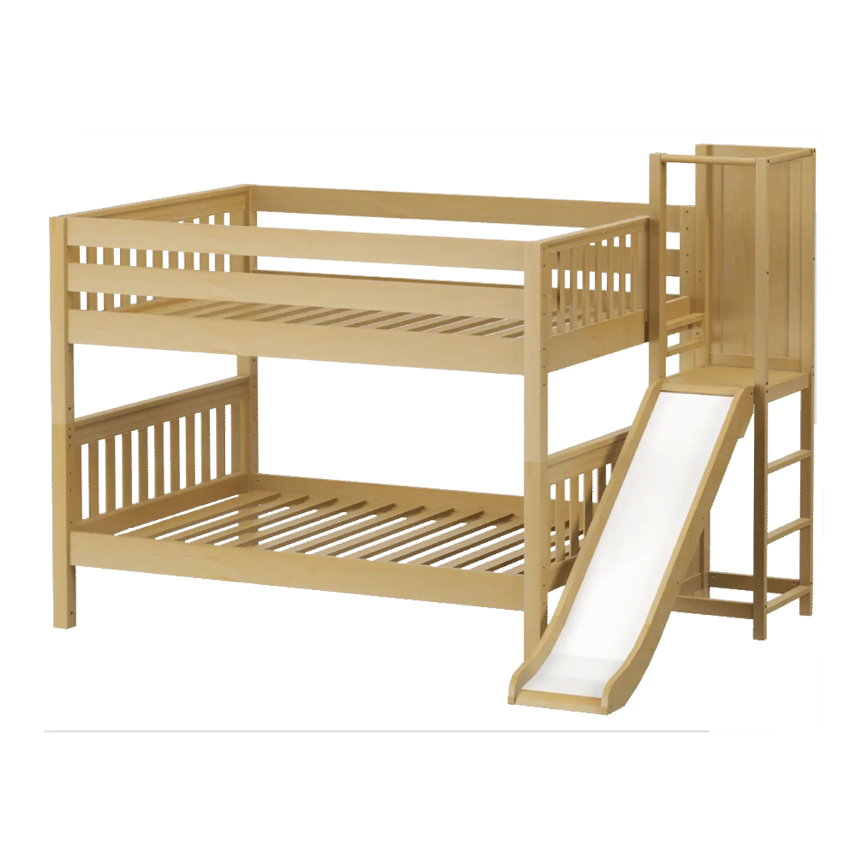 Maxtrix Full Low Bunk Bed with Slide Platform