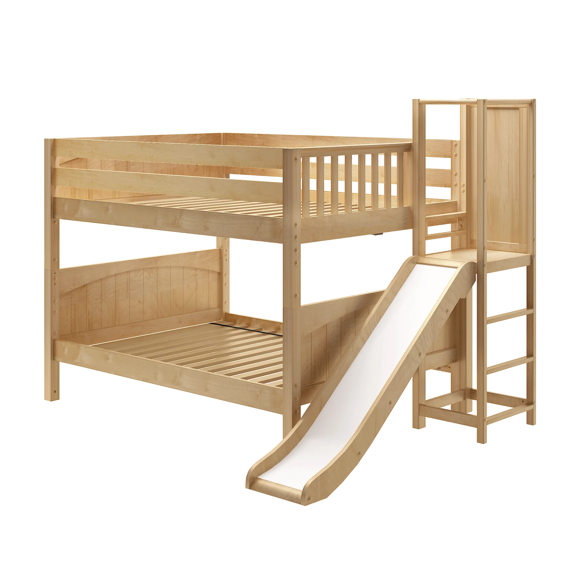 Maxtrix Full Low Bunk Bed with Slide Platform