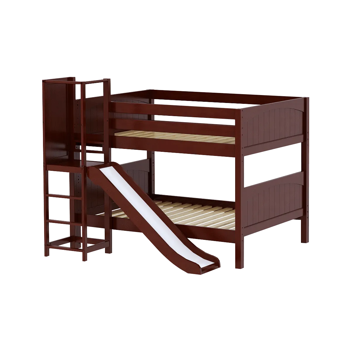 Maxtrix Full Low Bunk Bed with Slide Platform