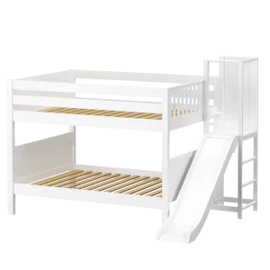 Maxtrix Full Low Bunk Bed with Slide Platform