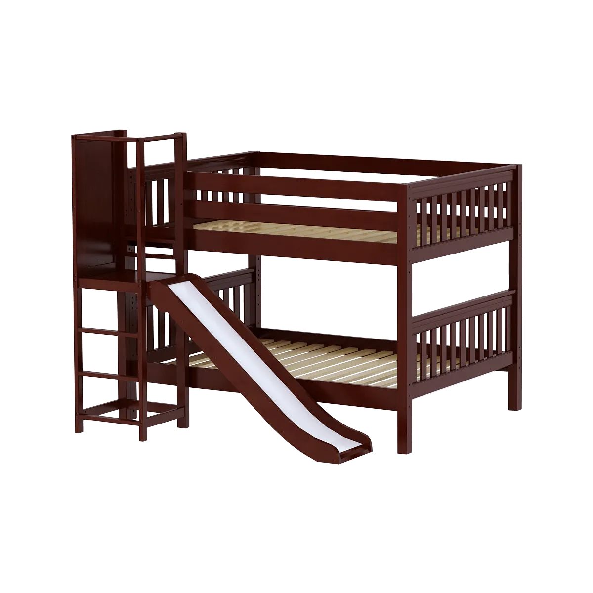 Maxtrix Full Low Bunk Bed with Slide Platform