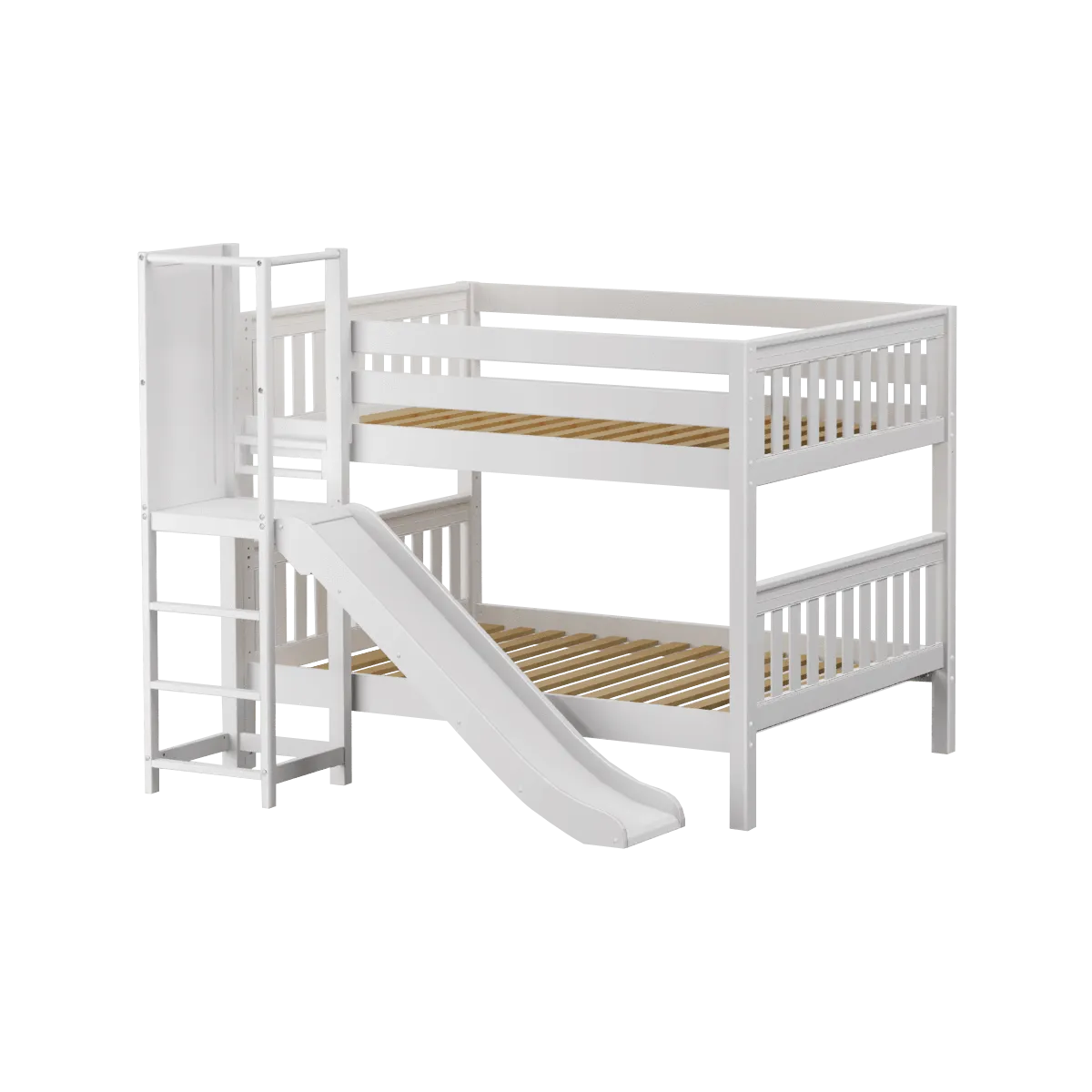 Maxtrix Full Low Bunk Bed with Slide Platform