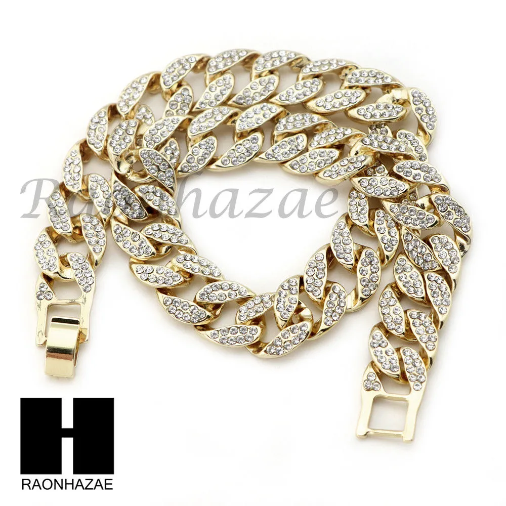 MENS 14K GOLD PT JESUS CROSS 18" TENNIS CHAIN 16" 30" CHOKER CUBAN CHAIN S30G