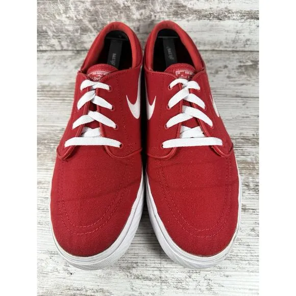 Mens Nike Zoom Sefan Janoski University Red/White Canvas Sneakers Sz 10 Athletic