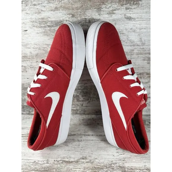 Mens Nike Zoom Sefan Janoski University Red/White Canvas Sneakers Sz 10 Athletic