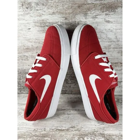 Mens Nike Zoom Sefan Janoski University Red/White Canvas Sneakers Sz 10 Athletic