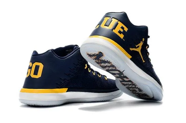 N A J XXXI 31 Low Michigan Wolverines College Navy Amarillo White Men's Basketball Sneakers