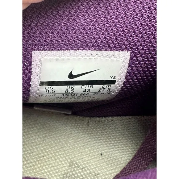 Nike Air Force 1 Men's 9.5 Purple Leather Skate Shoes High Top Athletic Sneakers