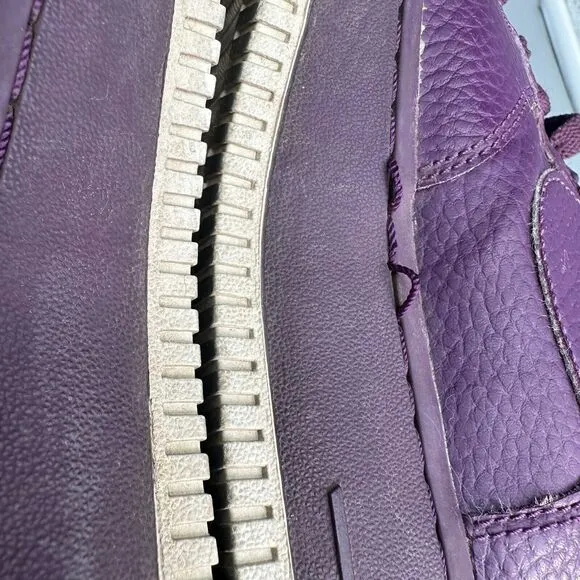 Nike Air Force 1 Men's 9.5 Purple Leather Skate Shoes High Top Athletic Sneakers