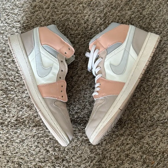Nike Air Jordan 1 Mid Milan Tan Hi Tops