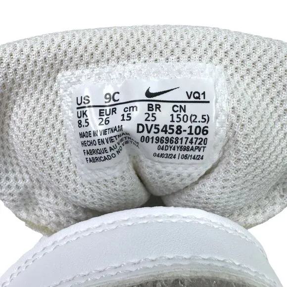 Nike Court Borough Low Recraft (Toddler) - Size 9C - White / White-White