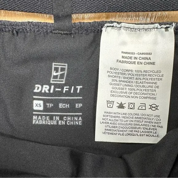 Nike Court Slam Victory London Tennis Skort Skirt Black size XS Pickle Ball Golf
