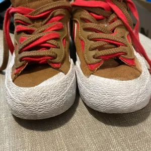 Nike Sacai Blazer LowRider Sneakers Tan and Red Size 5