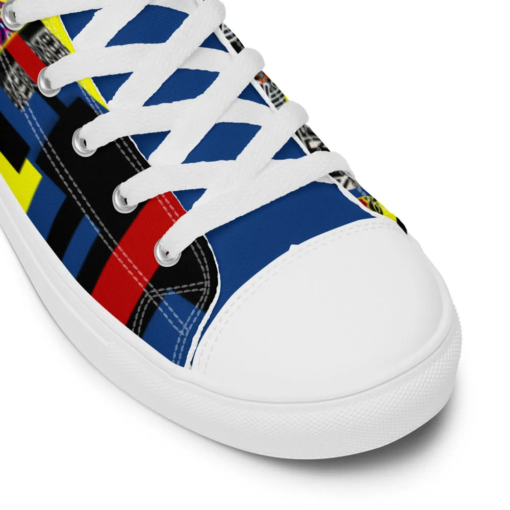 Origen Destination |On-Arrival Point of Origen African Symbol-inspired Women’s high top canvas shoes