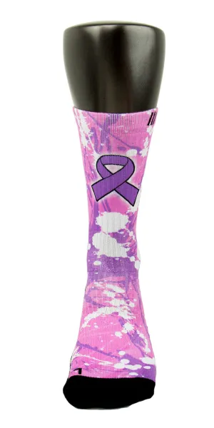 Pancreatic Cancer A Splash of Purple CES Custom Socks