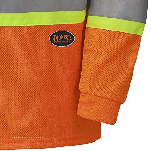 Pioneer Construction Quick-Dry Mesh High Visibility Work Safety Long Sleeve Shirt
