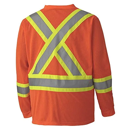 Pioneer Construction Quick-Dry Mesh High Visibility Work Safety Long Sleeve Shirt