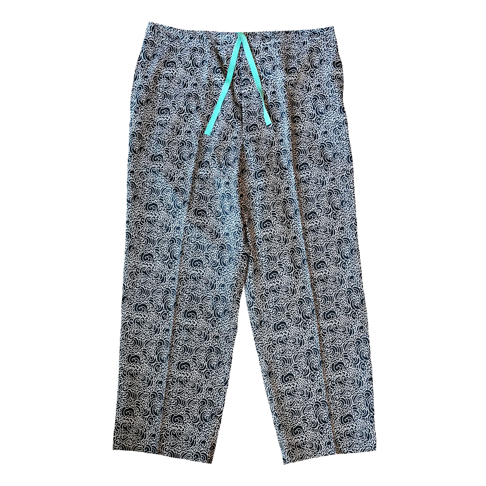 "GUY LE TATOOER X LOCO MOSQUITO" ALLOVER BLACK WAVES MENS TROUSERS