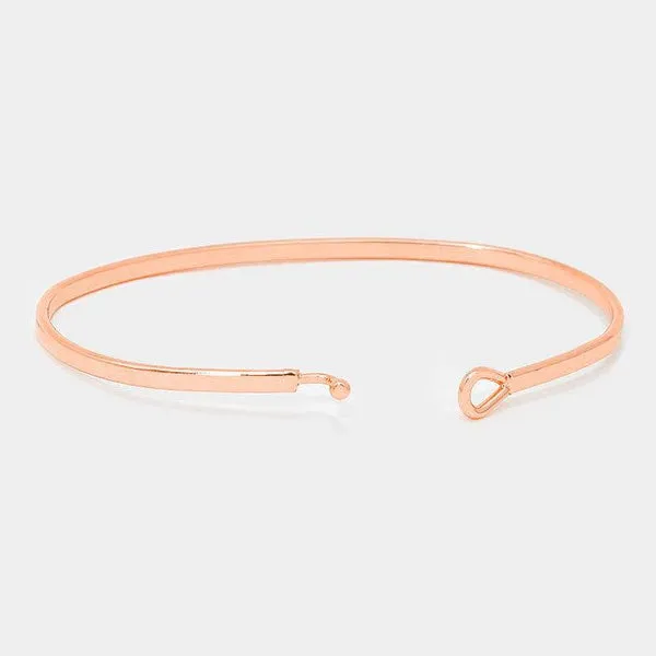 "SOCCER MOM" Rose Gold Thin Metal Hook Bracelet