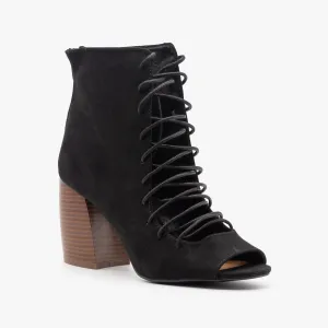 Qupid BEAU-06 Puperforated Peep Toe Bootie
