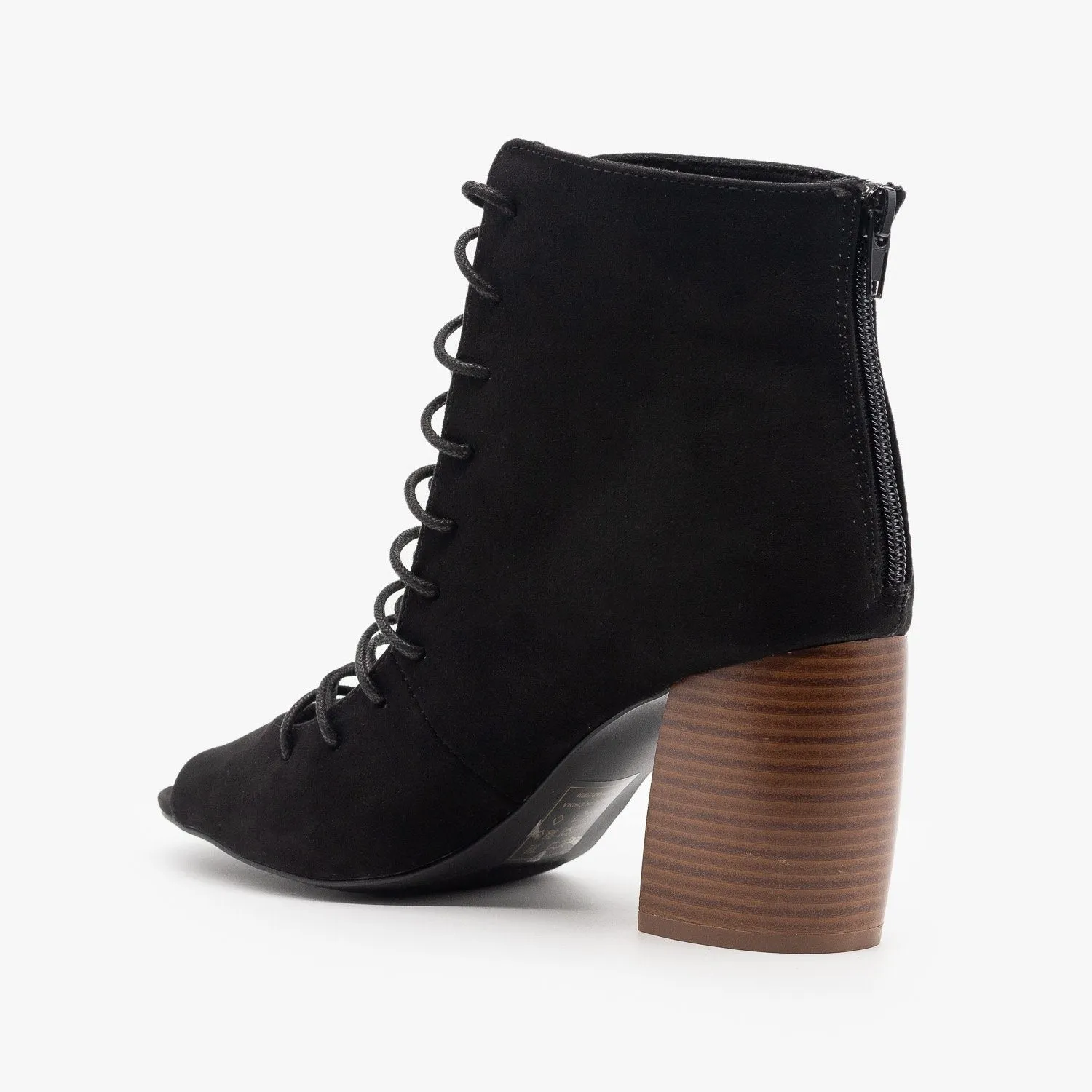 Qupid BEAU-06 Puperforated Peep Toe Bootie
