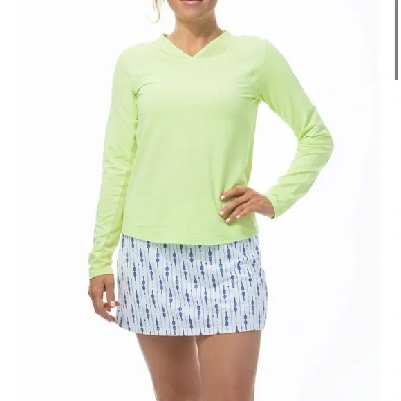 Sansoleil Women's 13&quot; Skort tennis golf white blue size large