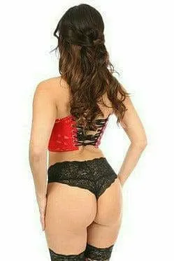 Sexy Red Patent Short Bustier Top