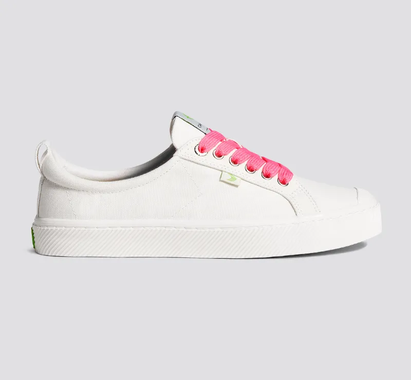 Shoe Lace Wide Pink Lemonade with H Silver Tip