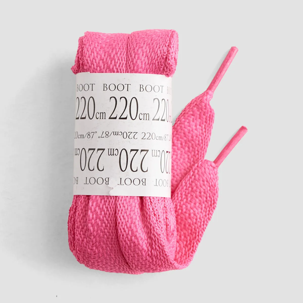 ShoeString Supremes Flat 9mm 220cm Laces (Banded Pack) Hot Pink