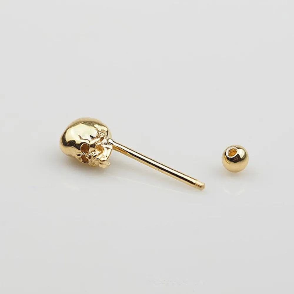 Skull Head Barbell Tongue Ring