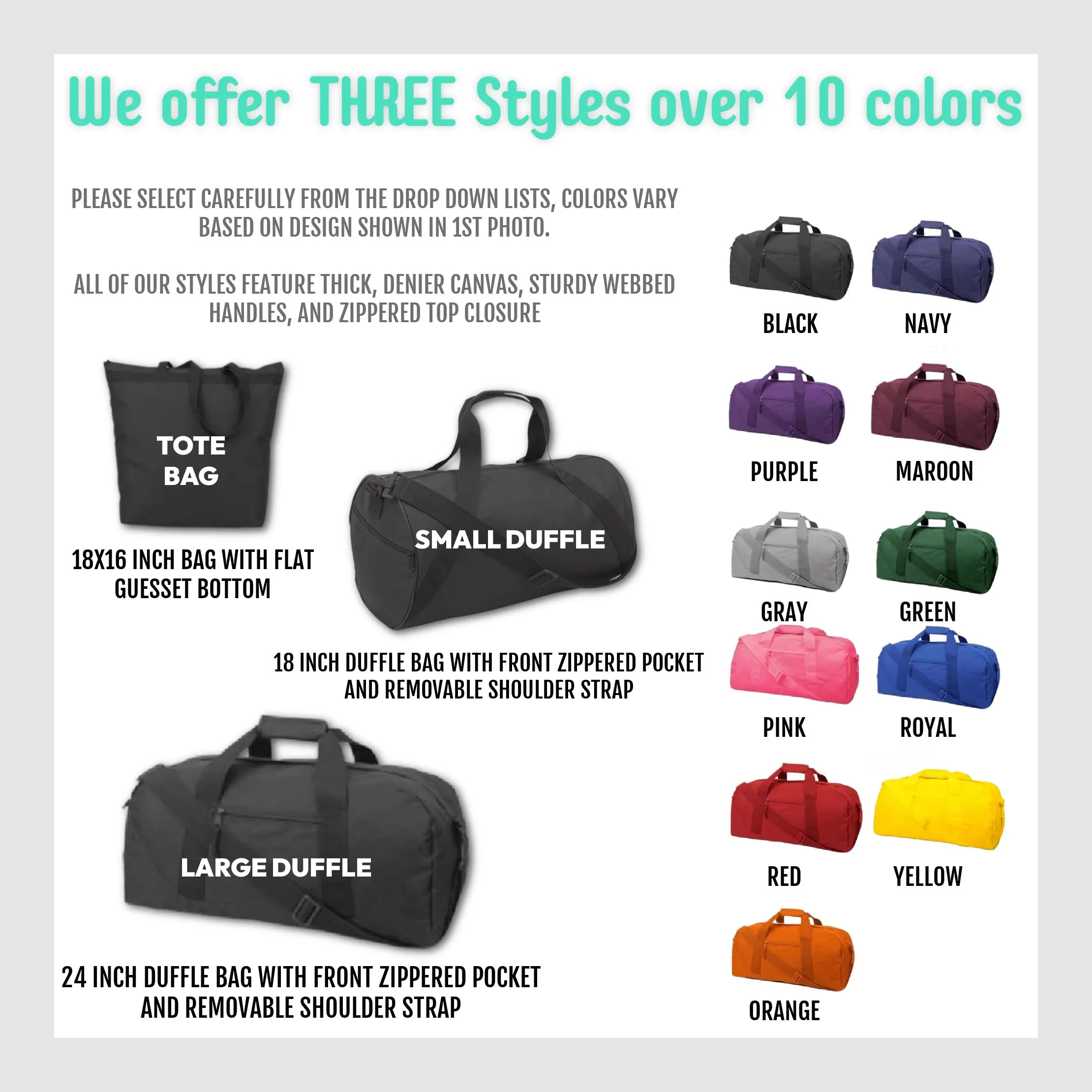 Soccer Gear Pink Purple Personalized Duffle or Tote Bag