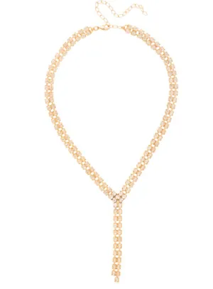 Sorrelli Kaylyn Lariat Tennis Necklace - Bright Gold Crystal