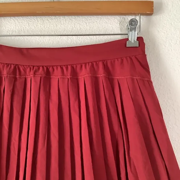 SPANX Get Moving Pleated Skirt Skort Rich Red Pocket