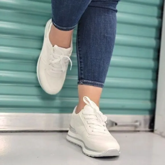Sports Women's Lace-up White Sneakers