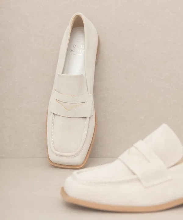 Square Toe Penny Loafers